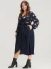 Floral Print Wrap Pocket Belted Split Dress sold by Bloomchic