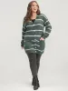 Striped Contrast Super Soft Plush Knit Pocket Button Front Cardigan sold by Bloomchic