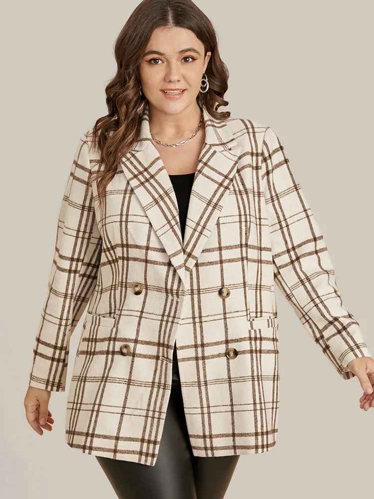 Plaid Suit Collar Button Down Pocket Blazer sold by Bloomchic product image thumbnail 4