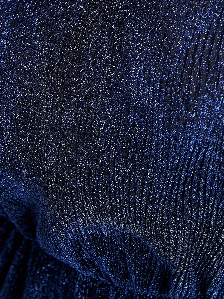 Solid Lantern Sleeve Sequin Split Hem Dress sold by Bloomchic product image thumbnail 2