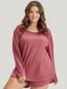 Solid Ties Waffle Knit Pajama Set sold by Bloomchic