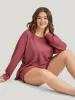 Solid Ties Waffle Knit Pajama Set sold by Bloomchic