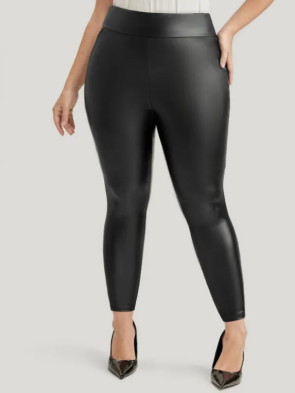 PU Leather Wideband Waist Leggings sold by Bloomchic