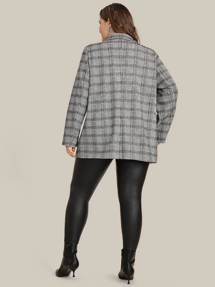 Houndstooth Flap Pocket Open Front Coat sold by Bloomchic product image thumbnail 3