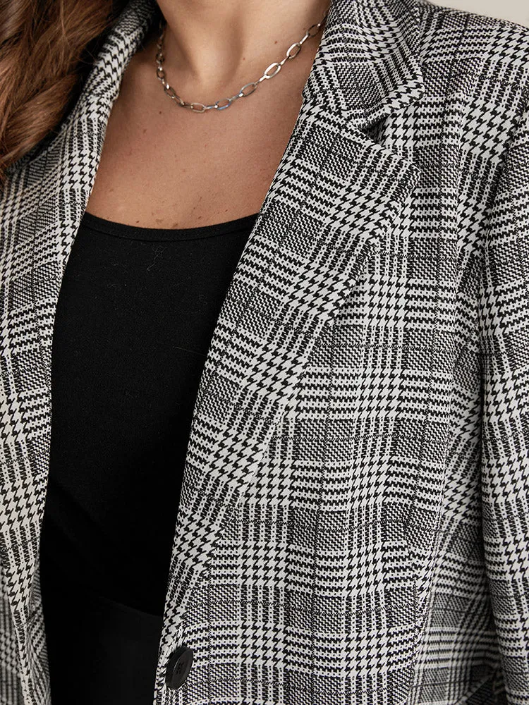 Houndstooth Flap Pocket Open Front Coat sold by Bloomchic product image thumbnail 4