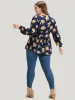 Floral Shirred Lantern Sleeve Belted Wrap Blouse sold by Bloomchic