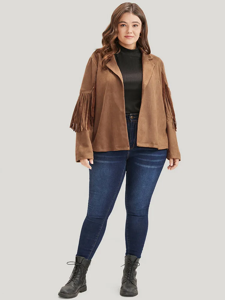 Solid Fringe Trim Open Front Coat sold by Bloomchic product image thumbnail 4