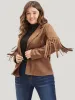 Solid Fringe Trim Open Front Coat sold by Bloomchic