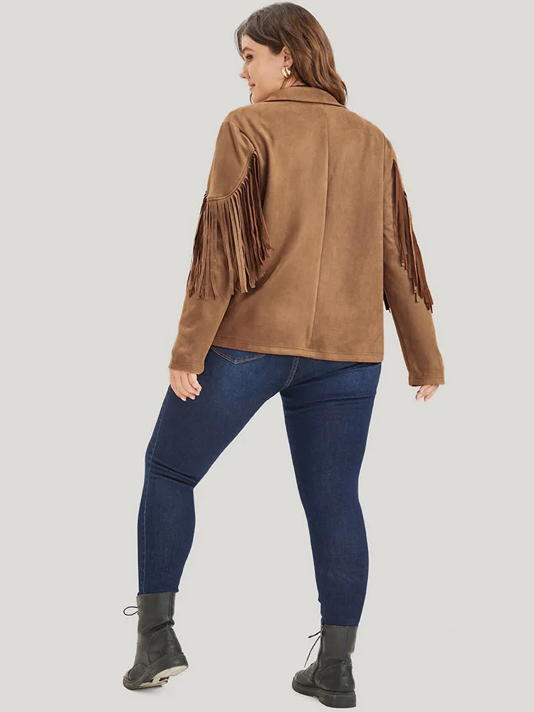 Solid Fringe Trim Open Front Coat sold by Bloomchic product image thumbnail 5