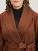 Solid Lapel Collar Belted Pocket Coat sold by Bloomchic