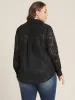 Floral Chiffon Mesh Button Up Blouse sold by Bloomchic