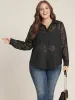 Floral Chiffon Mesh Button Up Blouse sold by Bloomchic