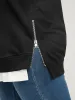 Solid Contrast Zipper Side Lantern Sleeve Sweatshirt sold by Bloomchic