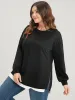 Solid Contrast Zipper Side Lantern Sleeve Sweatshirt sold by Bloomchic