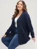 Solid Pointelle Knit Pocket Open Front Heather Cardigan sold by Bloomchic