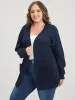 Solid Pointelle Knit Pocket Open Front Heather Cardigan sold by Bloomchic
