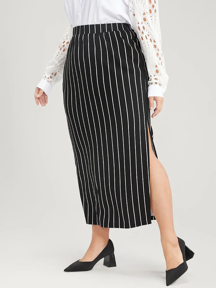 Striped Elastic Waist Split Skirt sold by Bloomchic product image thumbnail 3