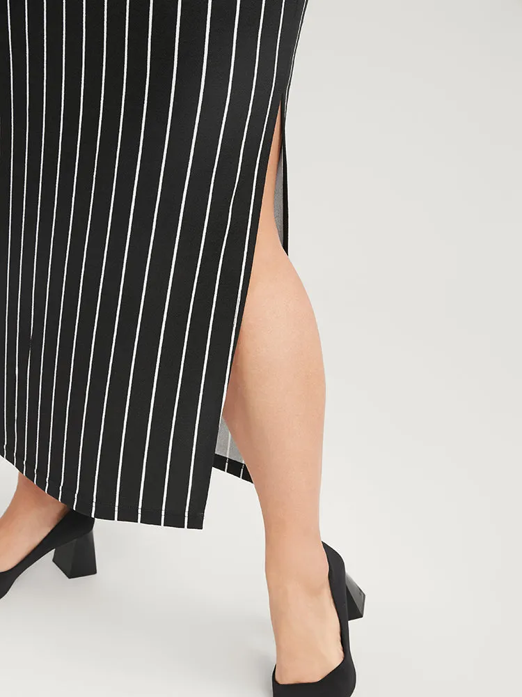 Striped Elastic Waist Split Skirt sold by Bloomchic product image thumbnail 5