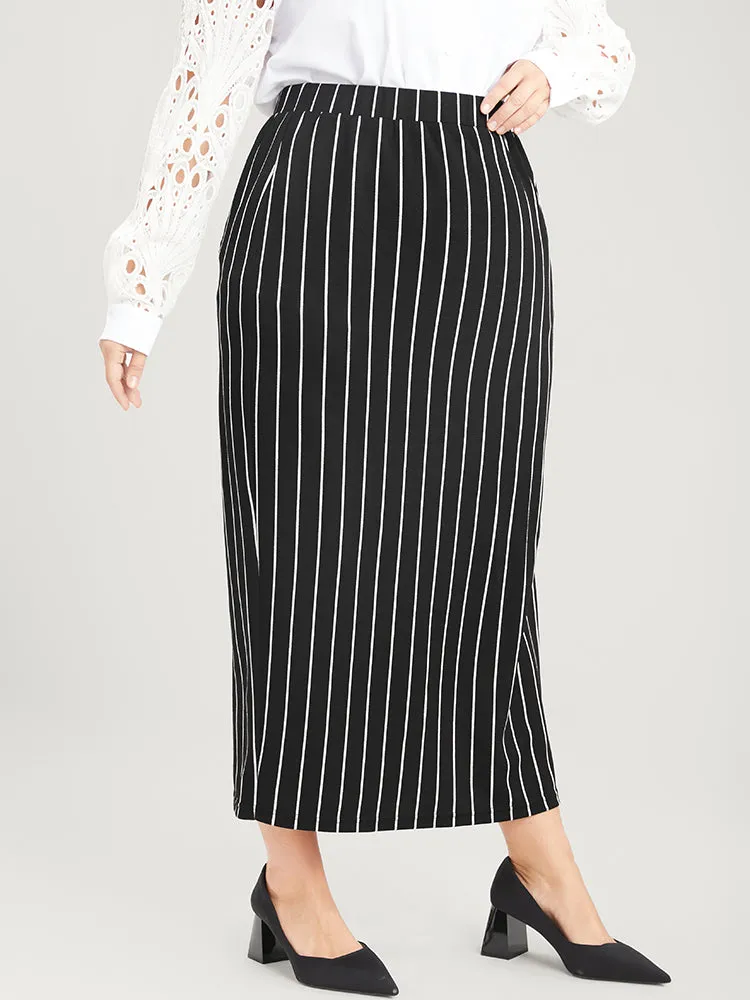 Striped Elastic Waist Split Skirt sold by Bloomchic product image thumbnail 4