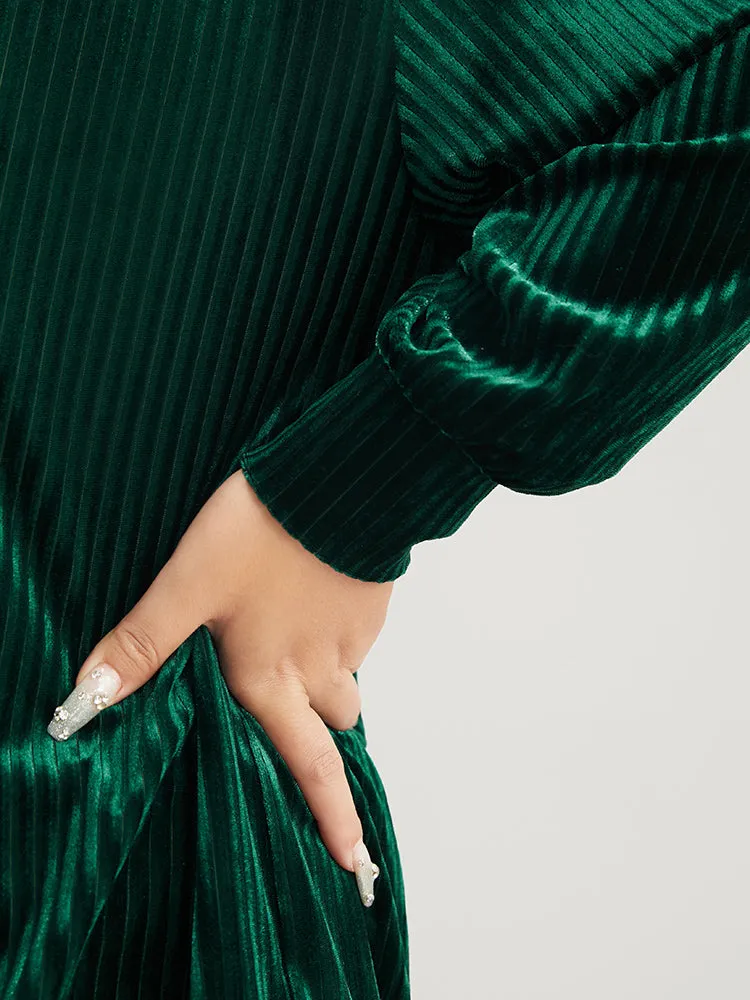 Solid V Neck Rib Knit Velvet Sweatshirt sold by Bloomchic product image thumbnail 5