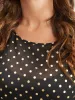 Polka Dot Mesh Lantern Sleeve Flutter Round Neck Midi Dress sold by Bloomchic