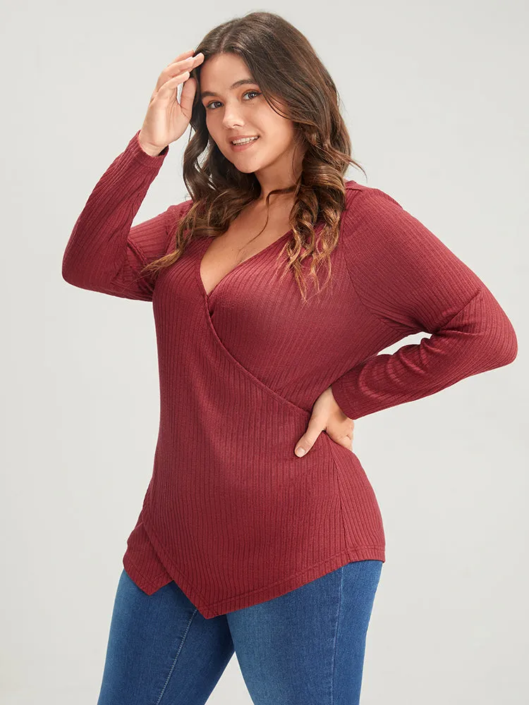Solid Crisscross Rib Knit Long Tee sold by Bloomchic product image thumbnail 3