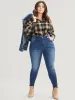 Plaid Print Button Up Drop Shoulder Blouse sold by Bloomchic