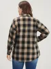 Plaid Print Button Up Drop Shoulder Blouse sold by Bloomchic