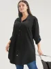Solid Pocket Button Up Cuffed Sleeve Coat sold by Bloomchic