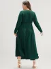 Solid Wrap Pocket Belted Asymmetrical Hem Dress sold by Bloomchic