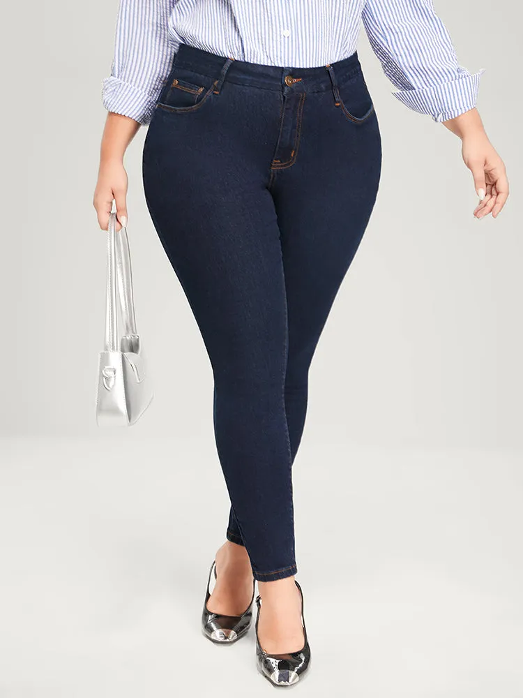 Skinny Very Stretchy High Rise Dark Wash Full Jeans sold by Bloomchic