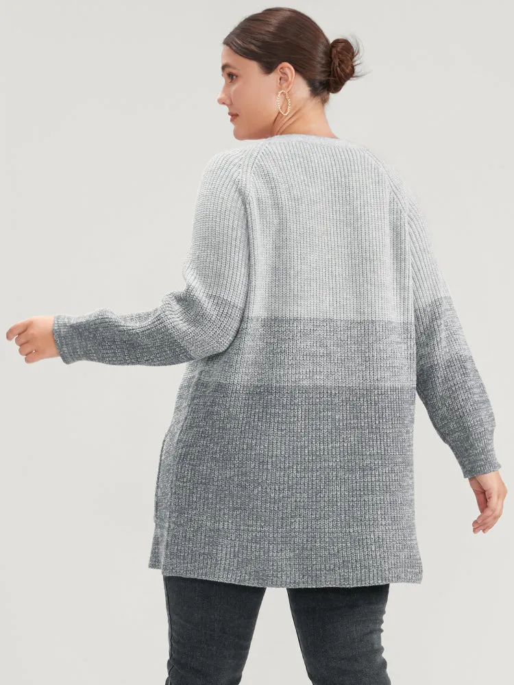 Ombre Pointelle Knit Pocket Button Front Cardigan sold by Bloomchic product image thumbnail 5