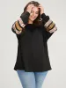 Solid Contrast Patchwork Drop Shoulder Sweatshirt sold by Bloomchic