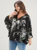 Floral Print V Neck Dolman Sleeve Blouse sold by Bloomchic