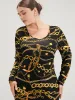 Chain Print Round Neck Bodycon Midi Dress sold by Bloomchic