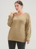 Plain Pointelle Knit V Neck Knit Top sold by Bloomchic