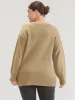 Plain Pointelle Knit V Neck Knit Top sold by Bloomchic
