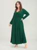 Solid Deep V Neck Gathered Pocket Split Maxi Dress sold by Bloomchic
