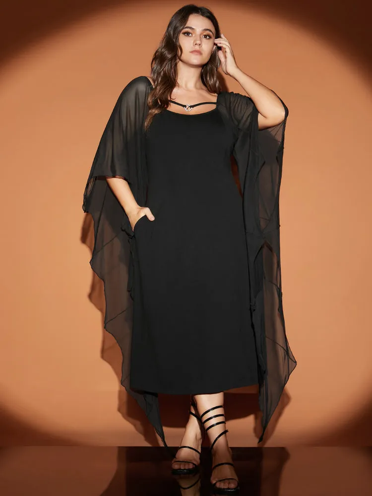 Halloween Asymmetrical Dolman Sleeve Backless Ties Neck Bodycon Dress sold by Bloomchic product image thumbnail 4