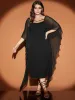 Halloween Asymmetrical Dolman Sleeve Backless Ties Neck Bodycon Dress sold by Bloomchic