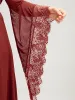 Halloween Solid Lace Bell Sleeve Asymmetrical Button Front Dress sold by Bloomchic
