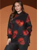 Halloween Skull Print Pocket Drawstring Hooded Sweatshirt sold by Bloomchic