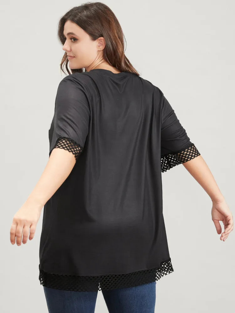 Halloween Skeleton Print Fishnet Patch T-shirt sold by Bloomchic product image thumbnail 5