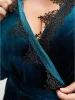 Halloween Solid Wrap Lace Trim Pocket Belted Split Maxi Dress sold by Bloomchic