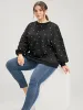 Solid Texture Pearls Beaded Sweatshirt sold by Bloomchic