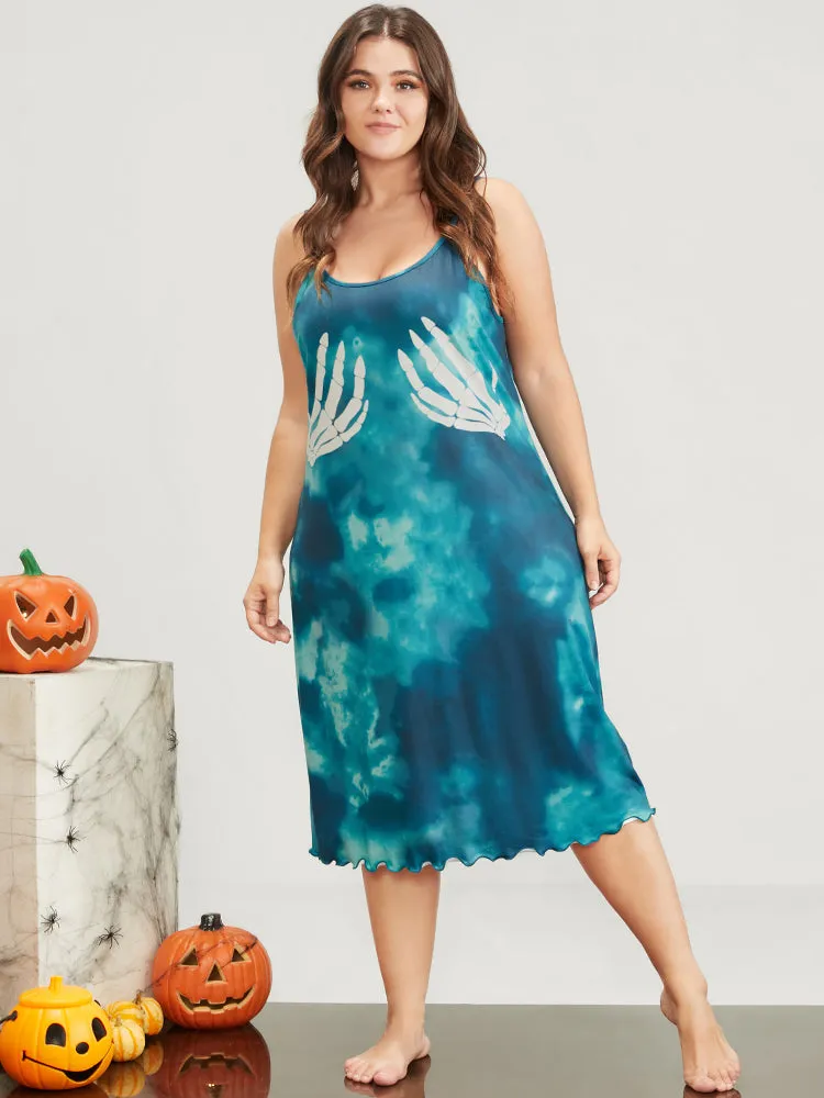 Halloween Print Scalloped Trim Cami Dress sold by Bloomchic product image thumbnail 4
