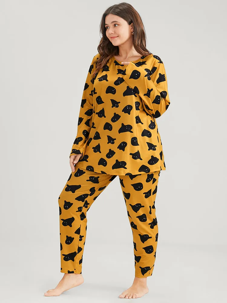 Halloween Ghost Print Pajama Set sold by Bloomchic product image thumbnail 2
