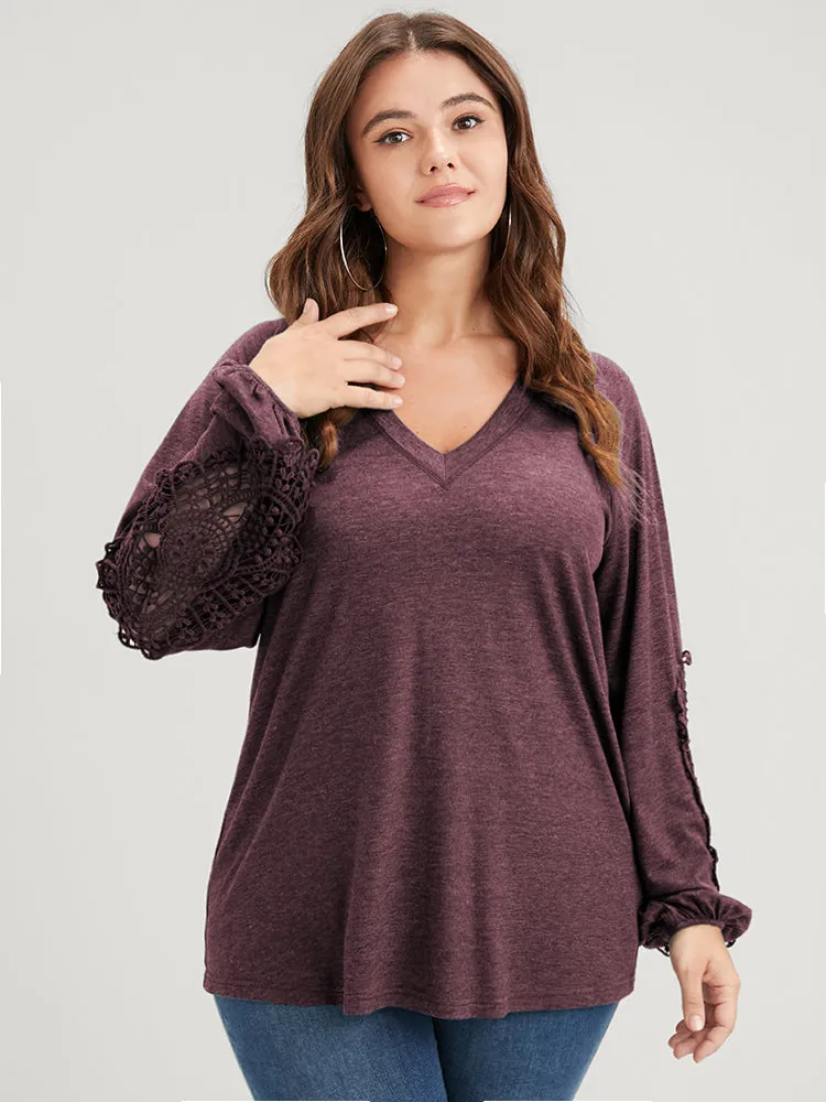 Solid Cut Out Eyelet Lace Long Tee sold by Bloomchic product image thumbnail 4