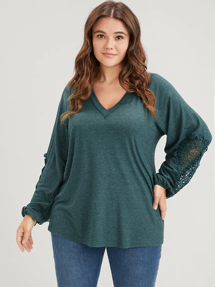 Solid Cut Out Eyelet Lace Long Tee sold by Bloomchic product image thumbnail 5