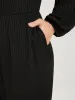 Plain Zipper Half Lantern Sleeve Pocket Rib Knit Jumpsuit sold by Bloomchic